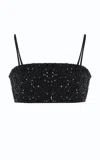 Ila Tori Sequined Cotton Crop Top In Black