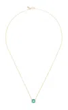 Ila Tracer 14k Yellow Gold Emerald Necklace In Green