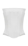 Ila Yuan Crepe Corset Top In White