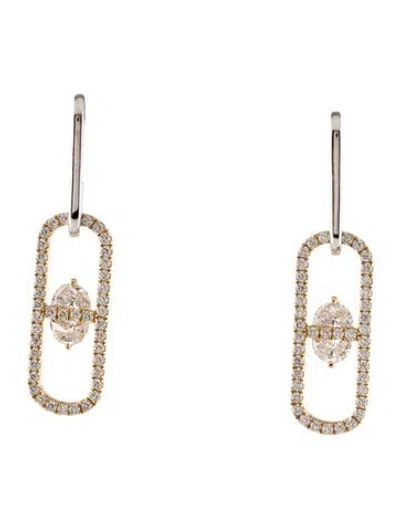 Pre-owned Ilaara 14k 1.66ctw Diamond Drop Earrings In Multi