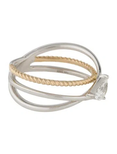 Pre-owned Ilaara 14k Diamond Cocktail Ring In Multi