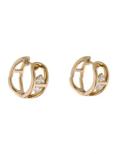 Pre-owned Ilaara 14k Diamond Hoop Earrings In Multi