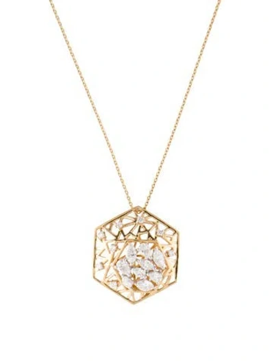 Pre-owned Ilaara 18k 1.88ctw Diamond Hexagon Pendant Necklace, 18" In Multi