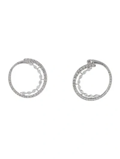 Pre-owned Ilaara 18k 1.96ctw Diamond Graduated Hoop Earrings In Multi