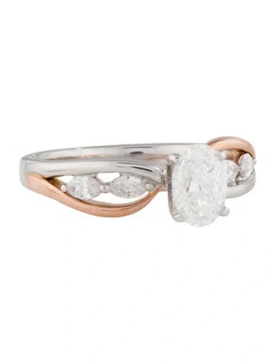Pre-owned Ilaara 18k Two-tone 1.01ctw Diamond Cocktail Ring In Multi