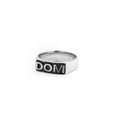 Ilah Jewelry Men's Silver Dom Ring In Gray