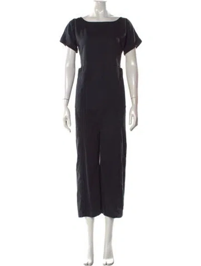 Pre-owned Ilana Kohn Bateau Neckline Jumpsuit In Black