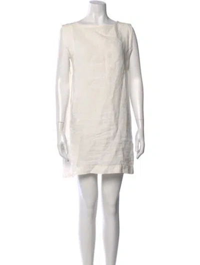 Pre-owned Ilana Kohn Bateau Neckline Mini Dress In Neutral