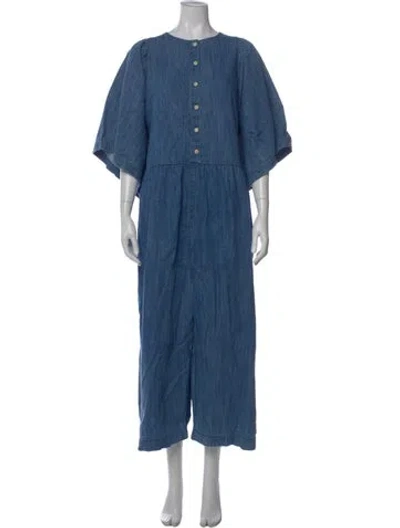 Pre-owned Ilana Kohn Crew Neck Jumpsuit In Blue