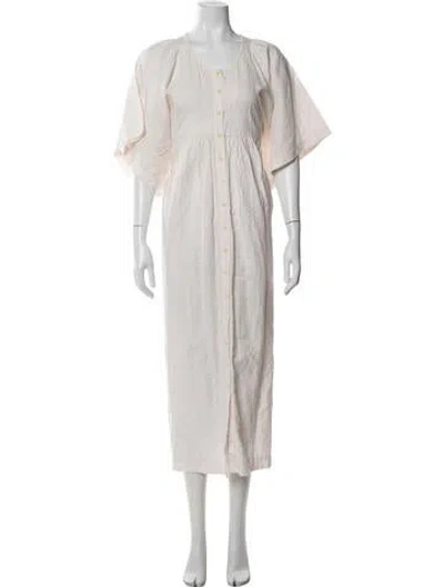 Pre-owned Ilana Kohn Crew Neck Long Dress In Neutral