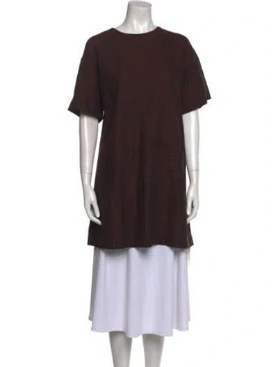 Pre-owned Ilana Kohn Crew Neck Short Sleeve Tunic In Brown