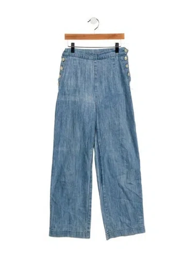 Pre-owned Ilana Kohn High-rise Wide Leg Jeans In Blue