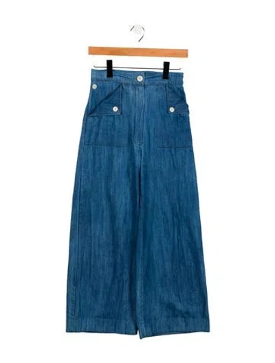 Pre-owned Ilana Kohn High-rise Wide Leg Jeans In Blue