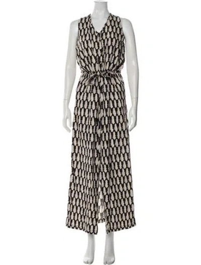 Pre-owned Ilana Kohn Linen Long Dress In Neutral
