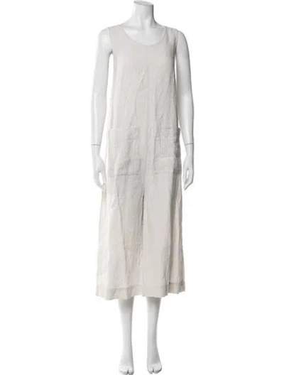Pre-owned Ilana Kohn Linen Scoop Neck Jumpsuit In Neutral