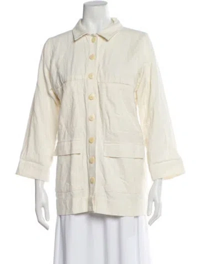 Pre-owned Ilana Kohn Linen Utility Jacket In Neutral
