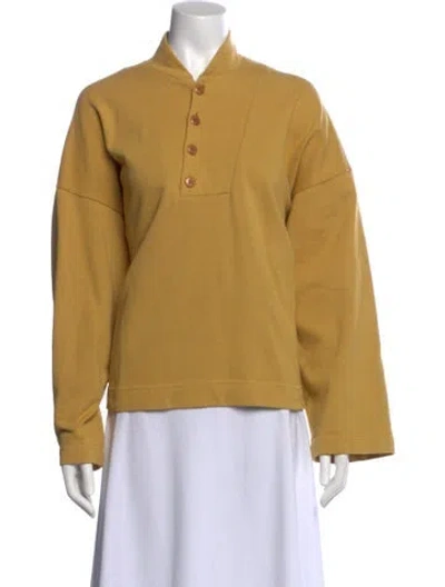 Pre-owned Ilana Kohn Mock Neck Long Sleeve Sweatshirt In Yellow