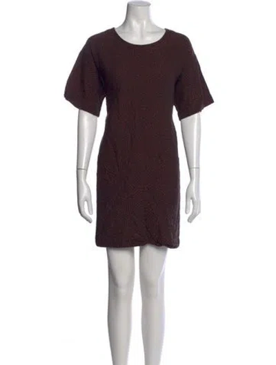 Pre-owned Ilana Kohn Printed Mini Dress In Brown