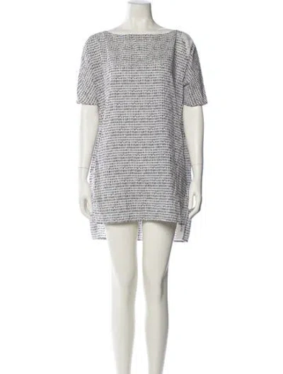 Pre-owned Ilana Kohn Printed Mini Dress In White