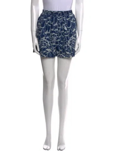 Pre-owned Ilana Kohn Printed Mini Shorts In Blue