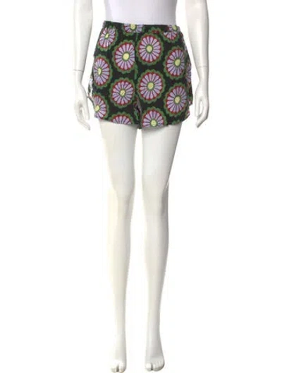 Pre-owned Ilana Kohn Printed Mini Shorts In White