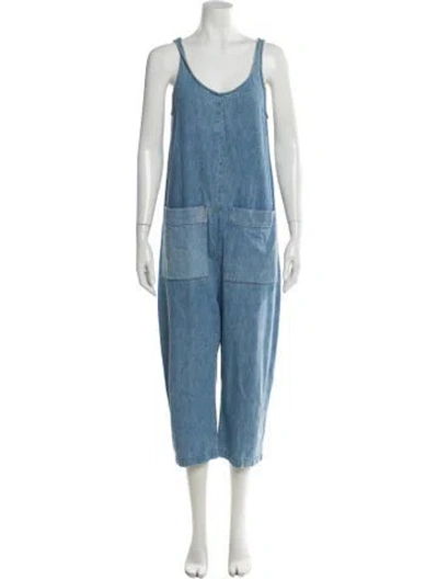 Pre-owned Ilana Kohn Scoop Neck Jumpsuit In Blue