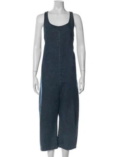 Pre-owned Ilana Kohn Scoop Neck Jumpsuit In Blue