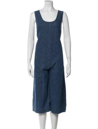 Pre-owned Ilana Kohn Scoop Neck Jumpsuit In Blue