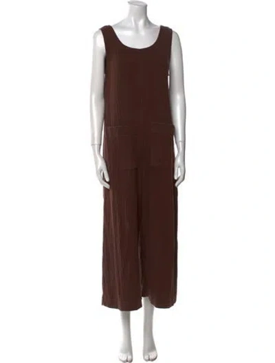 Pre-owned Ilana Kohn Scoop Neck Jumpsuit In Brown