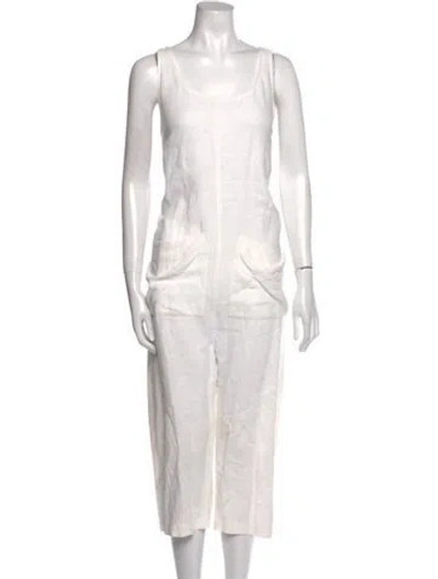 Pre-owned Ilana Kohn Scoop Neck Jumpsuit In White