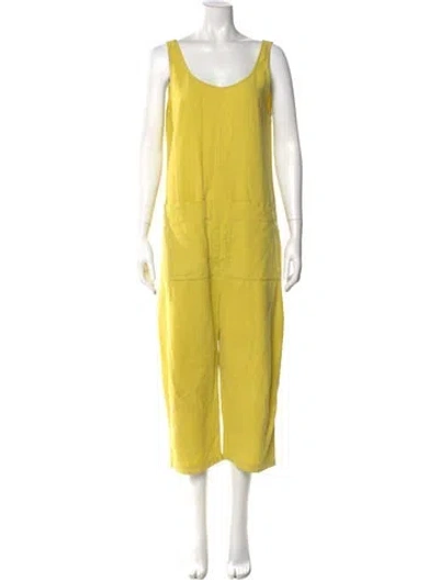 Pre-owned Ilana Kohn Scoop Neck Jumpsuit In Yellow
