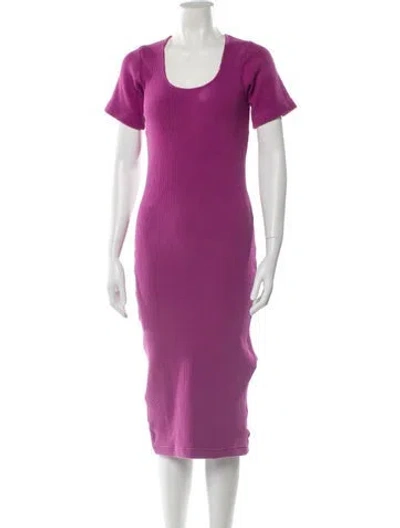 Pre-owned Ilana Kohn Scoop Neck Midi Length Dress In Purple