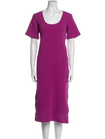 Pre-owned Ilana Kohn Scoop Neck Midi Length Dress In Purple