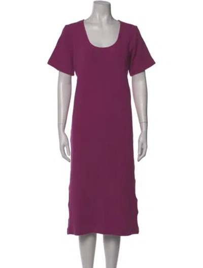 Pre-owned Ilana Kohn Scoop Neck Midi Length Dress In Purple