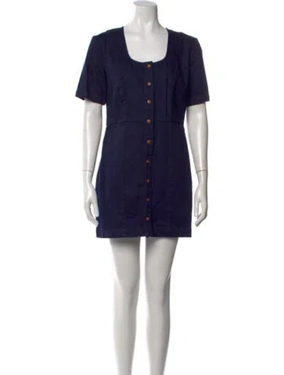 Pre-owned Ilana Kohn Scoop Neck Mini Dress In Blue