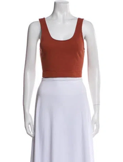 Pre-owned Ilana Kohn Scoop Neck Sleeveless Crop Top In Blue