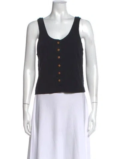Pre-owned Ilana Kohn Scoop Neck Sleeveless Top In Black