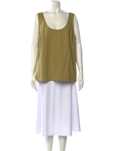 Pre-owned Ilana Kohn Scoop Neck Sleeveless Tunic In Green