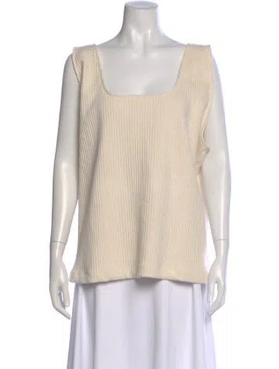 Pre-owned Ilana Kohn Square Neckline Sleeveless Top In Neutral