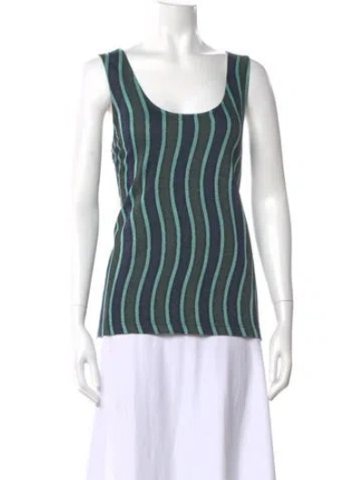 Pre-owned Ilana Kohn Striped Scoop Neck Top In Multi