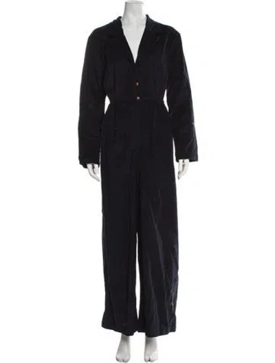 Pre-owned Ilana Kohn V-neck Jumpsuit In Blue