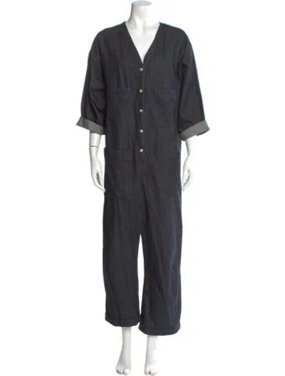 Pre-owned Ilana Kohn V-neck Jumpsuit In Gray