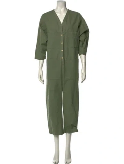 Pre-owned Ilana Kohn V-neck Jumpsuit In Green