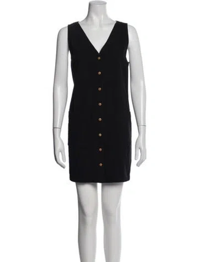 Pre-owned Ilana Kohn V-neck Mini Dress In Blue