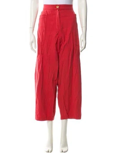 Pre-owned Ilana Kohn Wide Leg Pants In Red