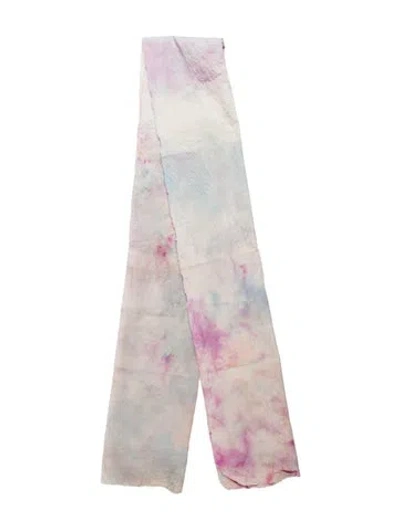 Pre-owned Ilana Wolf Tie-dye Print Scarf In Pink