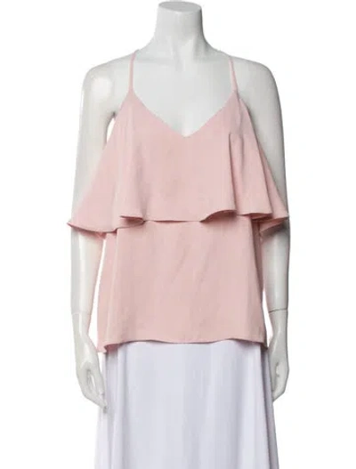 Pre-owned Ilana Wolf V-neck Sleeveless Blouse In Pink