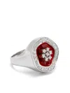 Ilaria Icardi 18k White Gold The Flower Diamond Ring In Silver