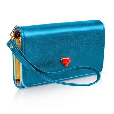 Ilavi Women Wristlet Wallet Pu Leather Lady Purse Credit Card Holder 4 Card Slots 3 Money Pouches 1 Coin P In Blue