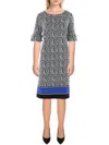Ile Womens Polka Dot Knee-length Shift Dress In Black